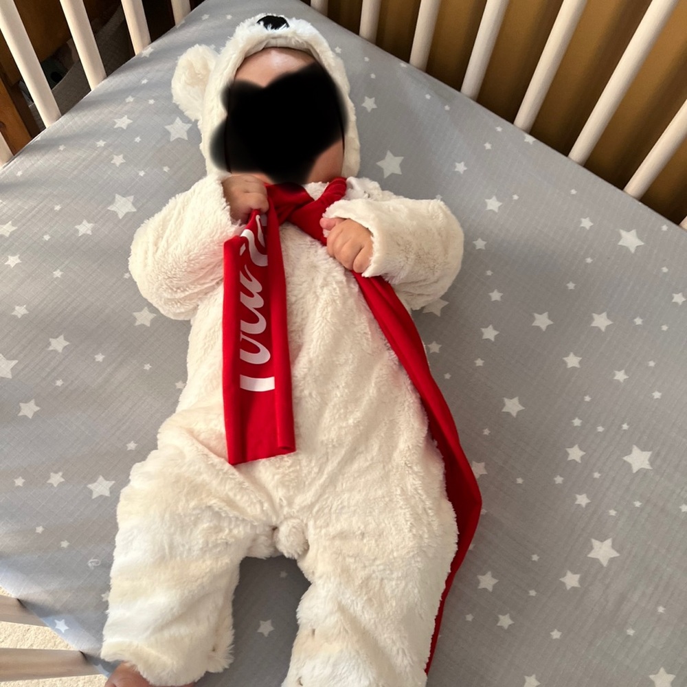 Pottery barn kids polar bear costume 0-6months